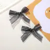 Laço Colorido de Rede Doce e Fresco Estilo Coreano com Bordas Prateadas Acessórios Semi-Acabados para DIY Acessórios de Cabelo Acessórios para Sapatos e Meias