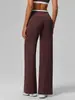 Pantalones de yoga acampanados con abertura, de cintura alta, que realzan las caderas, sensación de segunda piel, con cinturilla de color contrastante, para mujer, ropa de exterior, pantalones de yoga
