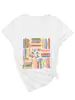 Leia Mais Livros Amazon Wish Site Independente Camiseta Feminina Elegante e Estilosa de Manga Curta com Decote V Camiseta Básica