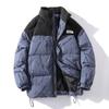 Abrigo acolchado de algodón cálido de invierno 2023, abrigo moderno con costuras de letras para hombre, chaqueta acolchada de algodón holgada vintage de moda