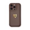 Diseño de Corazón Dorado Adecuado para Funda de Teléfono iPhone 17 Pro Max, Acabado Mate para iPhone 14, 13, 12/15, Premium 11 con Recortes Precisos