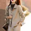 Chaqueta Corta de Lana de Doble Cara con Solapa, Estilo Lujo Sencillo, Nueva Colección Primavera y Otoño para Mujer, Temperamento, Moda, Holgada, Versátil, Top