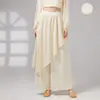 Pantalones de Danza Clásica, Traje de Performance de Danza China, Pantalones Falda de Pierna Ancha de Doble Capa Fluidos con Lazo, Conjunto de Dos Piezas Falsas para Práctica de Danza