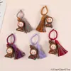 Chaveiro Pingente Estrela de Madeira Arco-Íris Curioso e Fofo Tassel Enfeite Pequeno de Madeira Trançado Feito à Mão