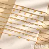 Joyería de acero inoxidable, un estilo europeo y americano nuevo y moderno, con un diseño delicado y de nicho con baño de oro de 18 quilates, en forma de un pequeño colgante de lágrima o redondo para mujer