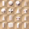 Modelo de boceto de forma geométrica de yeso, Pieza única, 16 Piezas Grandes, Molde de dibujo con lápiz de calcar para estudiantes, Modelo de yeso para naturaleza muerta