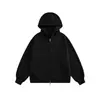 Sudadera con capucha y doble cremallera básica azul marino para hombre, color liso, corte holgado, casual, hecha de algodón chino, adecuada tanto para hombres como para mujeres