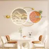 Nova Arte de Parede para Restaurante com Padrão Pied-de-Poule, Mural Decorativo Iluminado por LED, Pendurado na Parede da Entrada da Mesa de Jantar Sem Furar