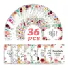Compra Directa Transfronteriza de 36 Tarjetas de Escrituras Españolas, Tarjetas de Bendición Florales Acuarela, Decoración de Diario, Tarjetas de Adorno de Escritorio