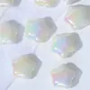 Macaron Iridescente Flor de Cinco Pétalas Contas Acrílicas Revestidas com UV Contas Coloridas de Estrela Acessórios para Corrente de Celular DIY Feito à Mão