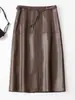 Falda de piel de oveja para mujer de comercio electrónico transfronterizo, nueva falda de cuero para mujer de otoño e invierno, ropa elegante para mujer, suministro mayorista transfronterizo de Amazon