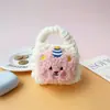 Monedero de Peluche Tejido de Dibujos Animados Ins Bolsa Portátil para Almacenamiento de Cables de Auriculares Bolsa Linda de Niña para Almacenamiento de Joyas