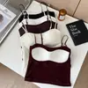 Nueva Camisola Gruesa de Felpa Cálida para Otoño e Invierno para Mujer con Copas Integradas Fijas, Adecuada para Usar en Capas o Sola como Ropa Interior Térmica