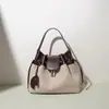 Moda Nova de Verão Estilo Coreano Nicho Bolsa de Linho Elegante Patchwork Bolsa Transversal para Trabalho e Deslocamento Bolsa de Mão Simples para Mulheres