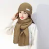Bufanda Extensa de Hilo de Mecha Nuevo de Invierno, Conjunto de Dos Piezas de Gorro Tejido para Hombres y Mujeres, Bufanda para el Cuello Cálida y Amigable con la Piel, Gorro de Lana