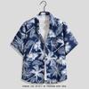 Camisa de Manga Curta Estampada Graffiti de Verão Ins Marca da Moda Hip-Hop Manga Curta Solta Casual Camisa Havaiana para Homens