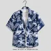 Camisa de Manga Curta Estampada Divertida Estilo Graffiti Verão Tendência Hip-Hop Manga Meia Manga Solta Casual Camisa Havaiana para Homens