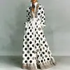 Colección Otoño 202: Nueva Moda Femenina Europea y Americana, Vestido Largo de Gama Alta, Vestido Estampado Casual de Corte Holgado Estilo Francés