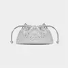 Nova Bolsa de Ombro Plissada com Cordão e Padrão Diamante Crossbody Bolsa Saco Doce Simples Moda Estilo Coreano Luxo Acessível