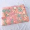 Tecido de malha com estampa de flor de cerejeira tricolor para vestidos infantis, fantasias de palco, capas, laços, acessórios de cabeça e acessórios DIY