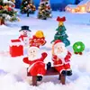 Micro Paisagem Miniatura Acessórios de Natal Papai Noel Boneco de Neve Rena Presente Trenó Meias Mini Enfeites
