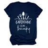 La jardinería es mi terapia Amazon eBay sitio independiente camiseta casual cómoda de mujer cuello redondo manga corta