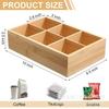Caja de madera con compartimentos para guardar bolsitas de té, de escritorio, rectangular, con compartimentos múltiples
