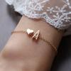Pulsera con letras en inglés de AliExpress transfronterizas, pulsera con letras en forma de corazón de aleación con personalidad de moda europea y americana, venta al por mayor