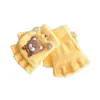 Guantes de Felpa Tejida de Oso Lindo para Niños, de Media Dedos Desplegables, Calidez Invernal, Guantes para Niños y Niñas de Jardín de Infancia, Venta al por Mayor