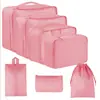 Bolsa de almacenamiento de viaje, juego de seis piezas, juego de siete piezas, juego de ocho piezas, bolsa de lavado plegable, bolsa de almacenamiento de ropa, paquete de bolsa de viaje