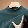 Outono/Inverno 2026 Novo Camiseta Masculina para Meia-Idade e Jovens, Gola Redonda Meia-Alta, Veludo Alemão, Fleece Dupla Face, Quente, Manga Longa, Camada Base