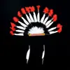 Tocados de Plumas para Novia Diadema India Cosplay Tocados de Jefe Sombrero Indio Blanco y Negro Rojo Venta al por Mayor