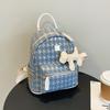 Mochila para Mujer 2025 Nueva Moda Trendy Versátil Mochila Pequeña Casual Viaje Acolchada Mochila Escolar Alto Valor