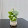 Árbol de hojaldre de lana con acabado transfronterizo, planta pequeña tejida a mano en lana, decoración de oficina, decoración de coche, pequeño regalo