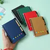 Caderno de espiral com cinco furos transfronteiriço para estudantes, logo personalizável, notas adesivas coloridas, caderno post-it, vem com uma caneta