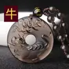 Collar con Colgante de Hebilla de la Paz de Obsidiana Hielo Signo del Zodíaco para Hombre Collar para Mujer Año del Zodíaco Tigre Colgante Patronus