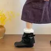 Botas de Neve Fofas que Aumentam a Altura para Mulheres, Estilo Novo, Botas Curtas Outono/Inverno, Forradas com Lã, Botas de Algodão Espessadas, Sapatos de Algodão para Neve
