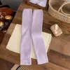 Populares calentadores de piernas gruesos, cálidos y acogedores con forro de polar para mujer para otoño e invierno, diseñados para estilizar las piernas, calcetines largos blancos para yoga