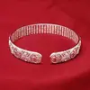 Nuevo Estilo Chino Baifuku Pulsera Abierta de Plata Diseño Retro Literario Moda Elegante Estilo Étnico Regalo para Madre