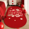 Alfombra de Cristal Velvet Festiva Personalizable 2026 para Uso en el Hogar, Antideslizante, Resistente a las Manchas, Alfombra para Mesita de Noche de Dormitorio, Alfombra Resistente al Desgaste para Mesa de Café