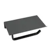 Caja de Pañuelos de Acero Inoxidable 304 para Hotel Baño Portarrollos de Papel Higiénico Montado en Pared Estante de Almacenamiento sin Taladro Estilo Simple Negro