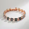 Pulseira de Alta Qualidade Pulseira de Cristal Azul Pulseira Europeia e Americana Acessível Luxo Elegante Estilo Frio Pulseira de Liga Leve Feminina Fábrica Atacado