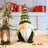 Decoração de pé de boneco de rena Rudolf para comércio exterior, boneco de Papai Noel sem rosto de crochê fofo, decoração de feriado