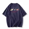Chica gordita Verano Algodón Puro talla grande Camiseta de Manga Corta para Mujer Diseño Explosivo en los Hombros Sentido del Diseño Nicho Americano Holgado Top de Media Manga