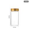 Tapa Dorada de 47 mm Vaso de Vidrio Botella de Vidrio Tubo de Cordyceps y Madera de Águila Botella Pequeña Transparente para Medicina Botella Dispensadora de Caramelos Botella de Deriva