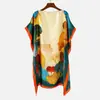 2026 Vestido de Moda Europeu e Americano Mais Vendido Saída de Praia para Bikini Bloqueio de Cores Cor Vibrante Vestido com Proteção Solar Xale de Duas Cores