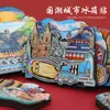 Imanes de Refrigerador de Madera Diseñados con Monumentos Populares de Ciudades, Presentando Pekín, Hangzhou y Chengdu como Souvenirs Turísticos Únicos