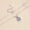 Collar Transfronterizo Modelo Nuevo Plata de Ley 925 Cadena para Clavícula Cola de Pez Chapado en Oro Moderno Versátil Moissanita de 1 Quilate Venta al por Mayor de Fábrica