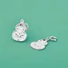 Plata Esterlina S925 Plata Lisa Recortada Retro Colgante de Calabaza DIY Cuentas Pulsera Collar Colgante Material Accesorios de Plata