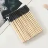 Cepillo de pestañas desechable con mango de bambú, cepillo de pestañas y peine para cejas de madera, cepillo espiral de madera para extensiones de pestañas